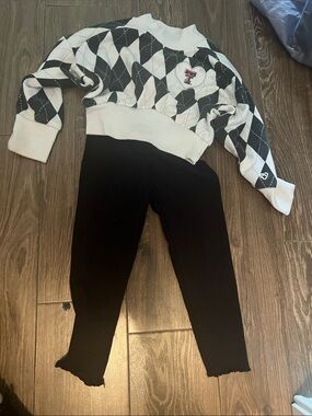 Colosseum Black Ribbed Girls Leggings